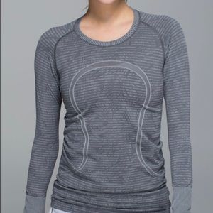 lululemon | Swiftly Tech Long Sleeve | grey print | size 6